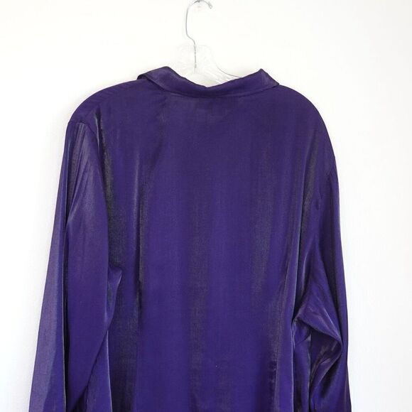 Working Classics Design & Co Button Down Shirt Iridescent Purple Size 24 - Picture 7 of 11